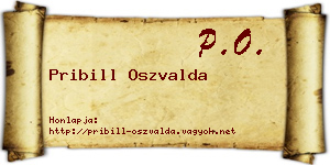 Pribill Oszvalda névjegykártya